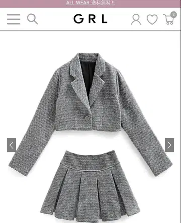 프리지아 라메 트위드 자켓*플리츠 미니 스커트 셋업