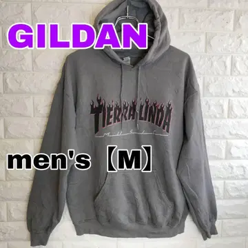 D100 [ GILDAN ] 후드티 속기모 [ 남성용 M ] 다크 그레이