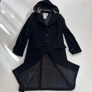 르네 TISSUE 캐시미어 혼방 롱 코트 후드 블랙 S사이즈 더플