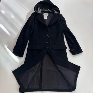 르네 TISSUE 캐시미어 혼방 롱 코트 후드 블랙 S사이즈 더플