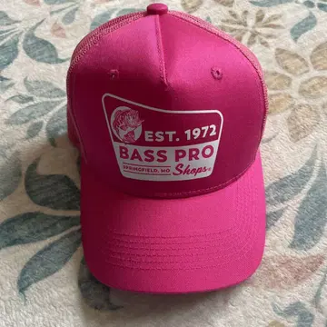 BASS PRO SHOPS 메쉬 캡 빈티지 사인 트래커 핑크