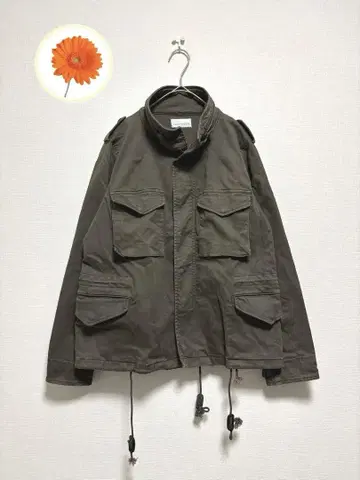 M upper hights 블루종 카키 더블 지퍼 긴팔 일본제
