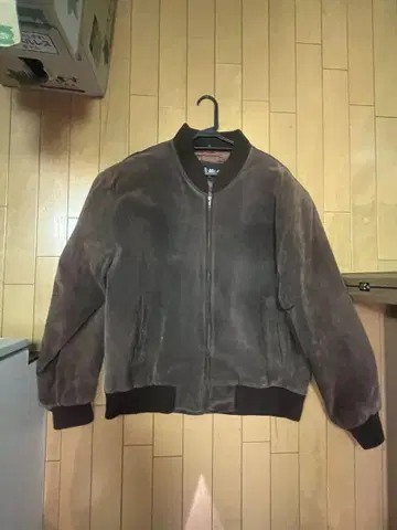 브라운 가죽 블루종 자켓