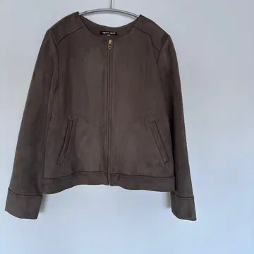 [ 새상품급 ] 스포티프 브라운 노카라 자켓 스웨이드풍