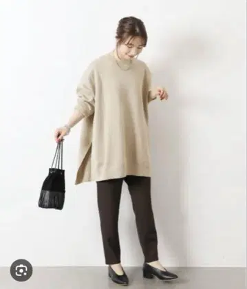JOURNAL STANDARD 워셔블 밀라노 리브 크루넥 튜닉