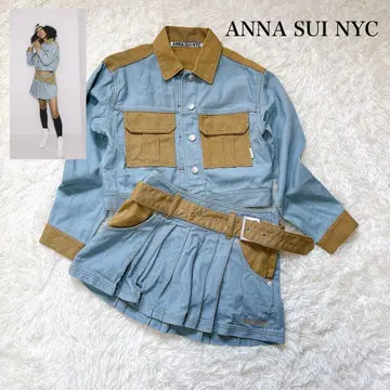 ANNA SUI NYC 투톤 데님 자켓 스커트 셋업