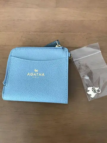 AGATHA 스카이블루 이단 접이식 지갑