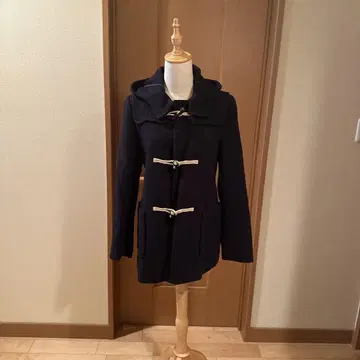유니클로 네이비 더플 코트 후드 부착