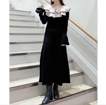 dazzlin 레이어드 파이핑 니트 원피스