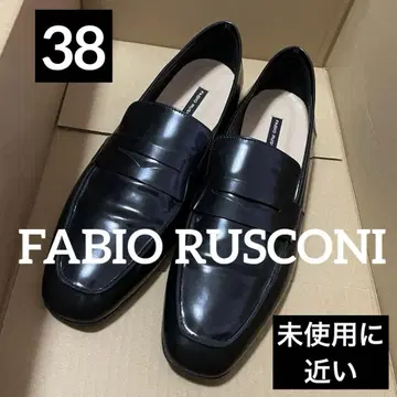 새상품급 FABIO RUSCONI 로퍼 38 블랙 24cm