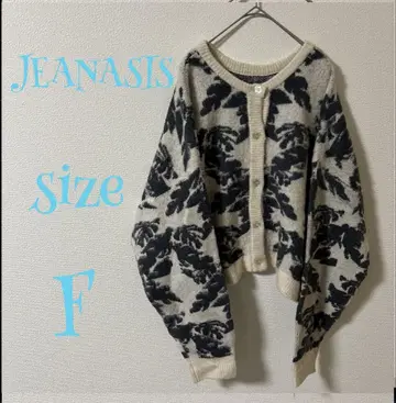 JEANASIS 꽃 패턴 니트 가디건 F