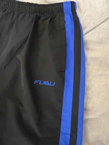 FUBU XL 블랙 블루 스트라이프 팬츠