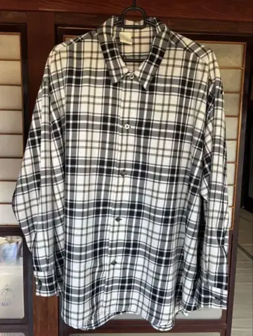 남성용 체크 무늬 긴팔 셔츠