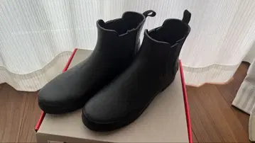 HUNTER 블랙 숏부츠 레인부츠 첼시