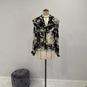 꽃무늬 프릴 셔츠 긴팔 시스루 ZARA