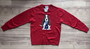 Hush Puppies 개 자수 파인 메리노 레드 니트 L