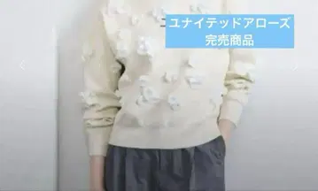 UNITED ARROWS 3D 플라워 모티브 롱 슬리브 니트