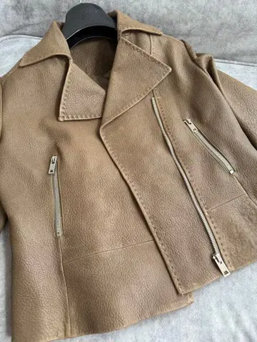 [ 새상품급 ] 양가죽 라이더 자켓 카멜
