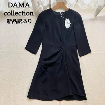 새상품 하자품 컬렉션 DAMA 드레이프 원피스 포멀 네이비