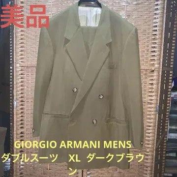 GIORGIO ARMANI MENS 더블 수트 XL 다크 브라운