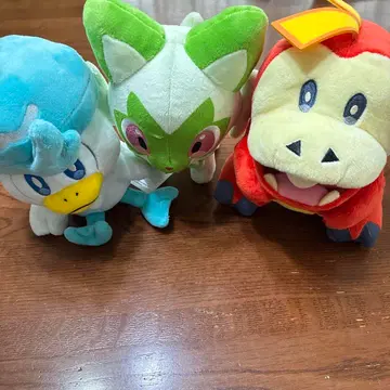 포켓몬 봉제 인형 세트 꾸왁스 냐오하 뜨아거