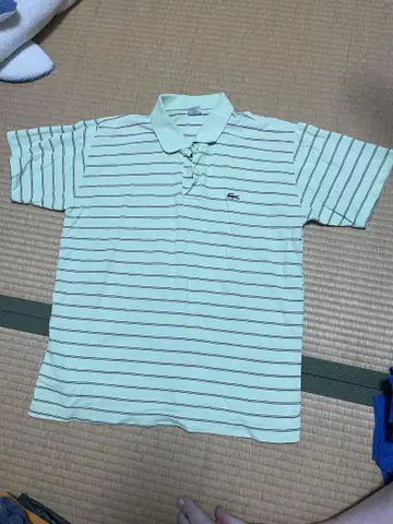 그린 스트라이프 긴팔 피케 셔츠 LACOSTE