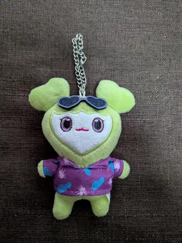 그린 컬러 하트 모양 봉제 인형 키링