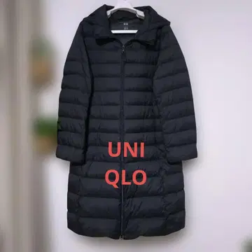유니클로 울트라 라이트 다운 롱 다운 코트 자켓 후드 부착 L