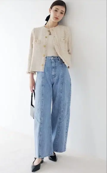 SNIDEL 코쿤 디테일 데님 팬츠 사이즈: 1