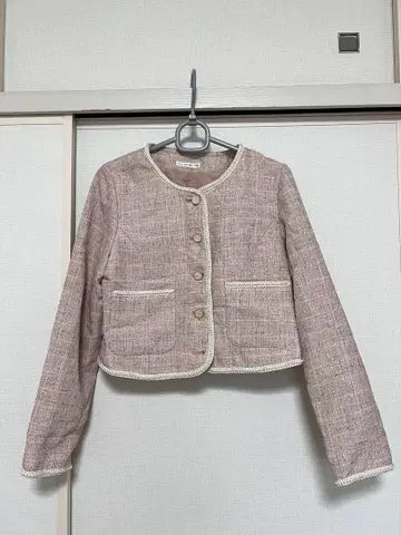 WILLSELECTION 블레이드 디자인 트위드 자켓 핑크