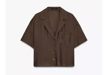 미사용 Zara 포켓 부착 플루이드 셔츠