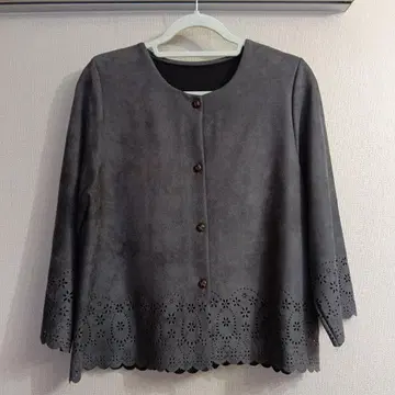 ROSE 그레이 레이스 컷 아웃 가디건 M~L