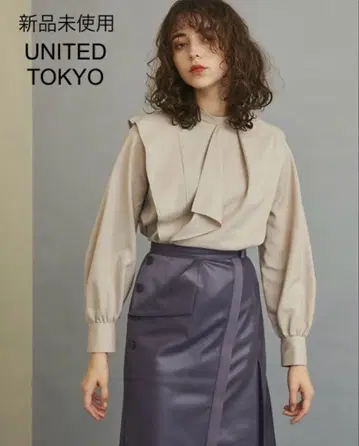 미사용 UNITED TOKYO 울 라임 아지메 블라우스