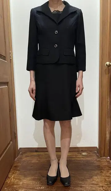 라메 체크 소매 원피스와 자켓 세레모니 포멀 슈트 7호