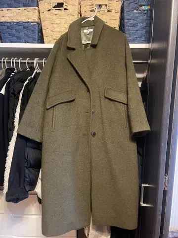 MOUSSY 올리브색 롱 코트 사이즈 2