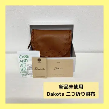 새상품 Dakota 포폴라리타 접이식 지갑 머스타드 여성용 소가죽