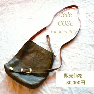 delle COSE 가죽 숄더백 카키 천연 가죽 이탈리아