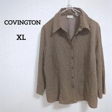해외 구제 의류 COVINGTON 7부 소매 셔츠 XL 브라운