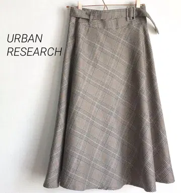 URBAN RESEARCH 글렌체크 플레어 스커트