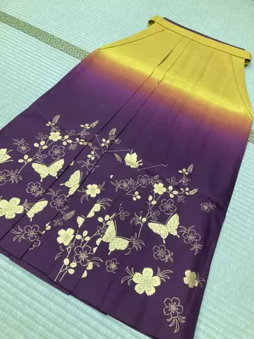 겨자색 보라색 그라데이션 하카마