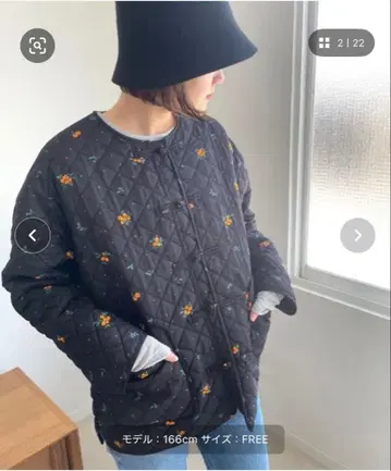 LOWRYS FARM 시어 퀼팅 블루종