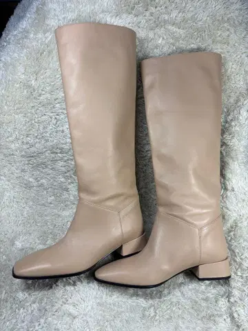 컨디션 최상 파비오 루스코니 가죽 롱 부츠 베이지 24cm 이탈리아제