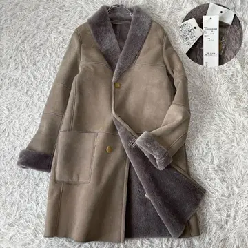 GALERIE VIE 미사용 새상품 그레이지 리얼 무스탕 코트 롱 기장