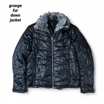 archive grunge fur down jacket y2k BLK L