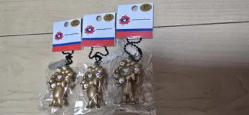 오사카 간사이 엑스포 한정판 미야쿠미야쿠 키링 골드 컬러 3개