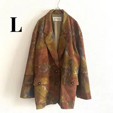 테일러드 자켓 빈티지 아트 L 올 패턴 쇼와 레트로 일본제 구제 의류