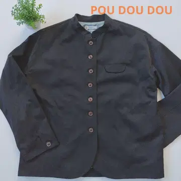 POU DOU DOU 블랙 스탠드 카라 자켓 여성용 M 사이즈 새상품급