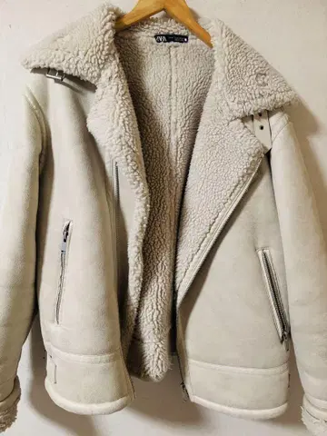 ZARA 에코 무스탕 라이더 자켓