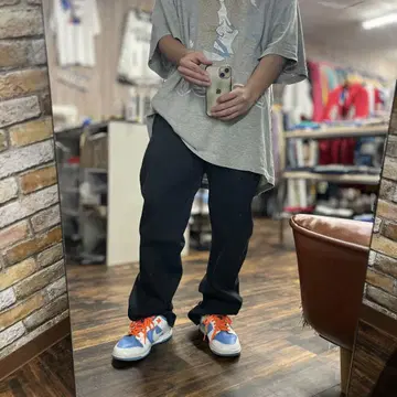 Dickies 블랙 774 아메카지 구제 의류 워크 팬츠 코튼 혼방