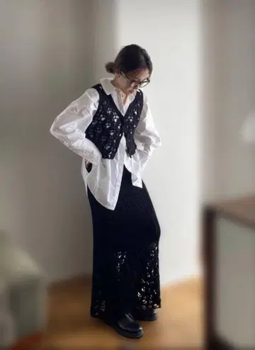 에트레토쿄 코튼 린넨 메쉬 니트탑